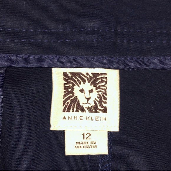 Anne Klein Skirt sz 12 Workwear Career Pencil Straight Pockets Navy Classic - Picture 8 of 12